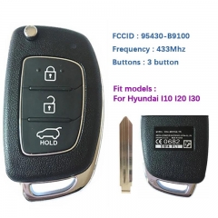 Original 4 Button Flip Remote Key For Hyundai I10 I20 I30 With 433Mhz CE0682 FCCID 95430-B9100 OKA-865T(IA-TP)