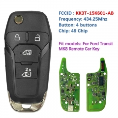 Original 4 Buttons Smart Flip Key For Ford Transit MK8 Remote Control PCF7945F 49 Chip 434.25 MHZ KK3T-15K601-AB