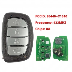 Aftermarket 4 Button Smart Key Keyless Go Remote Key Control 8A Chip 433MHz FCC 95440-C1610 For Hyundai Sonata 2018