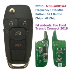 Aftermarket 4 Button Key For Ford Transit 2019 2020 Connect 2021 Remote Fob 315MHz FCCID N5F-A08TAA 164-R8236 ID49 Chip