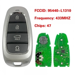 Aftermarket Smart Key For Hyundai Sonata 2019+ Remote 4 Buttons 433 MHz ID47 Chip FCC ID FOB-4F260 P/N 95440-L1310