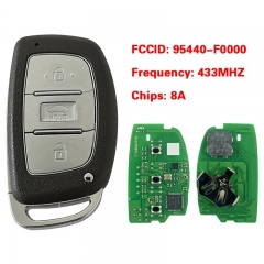 Aftermarket 3 Button Smart Key Keyless Go Remote Control 8A Chip 433MHz FCC 95440-F0000 For Hyundai Elantra 2015+