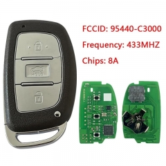 Aftermarket 3 Button Smart Key 433MHz 8A Keyless Remote Control P/N 95440-C3000 For Hyundai Sonata 2015-2019