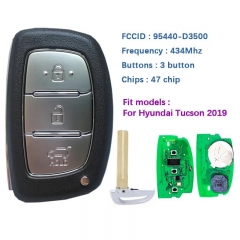 Aftermarket 3 Button Smart Keyless Key Remote 47 Chip 433MHz FCCID 95440-D3500 FOB-4F11 For Hyundai Tucson 2019