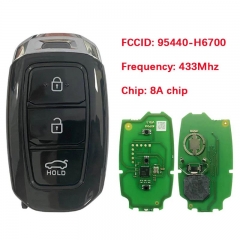 Aftermarket Key For Hyundai Verna 2021 Remote 3 Buttons 433Mhz Smart Car Fob 8A Chip Keyless Entry 95440-H6700