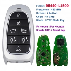 Original PCB 7 Button Smart Car Key For Hyundai Sonata 2019-2021 Remote Fob 47 Chip 433Mhz PN 95440-L1500 TQ8-F08-4F28