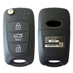 Genuine 3 Buttons Flip Remote Key For Hyundai Remote 433Mhz PCF7936 Chip FCCID OKA-750T