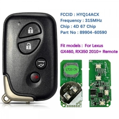 Aftermarket 4 Buttons Smart Remote Key HYQ14ACX 5290 P1 98 4D-67 Chip 89904-60590 315Mhz For Lexus GX460 RX350 2010+