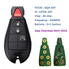 Original 4 Button Car Key Fob For Jeep Cherokee 2014-2019 Remote FCCID GQ4-53T PCF7961A Chip Frequency 433Mhz