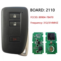 Aftermarket 4 Button Smart Key For Lexus IS RC 2015-2019 Fob 312Mhz 8A Chip PN 89904-78470 FCCID HYQ14FBA AG BOARD 2110