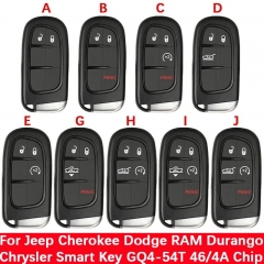 Aftermarket Smart Key For Jeep Cherokee Durango Chrysler Dodge RAM 1500 2500 3500 Keyless Remotes 433Mhz 4A/46 Chip GQ4T-54T