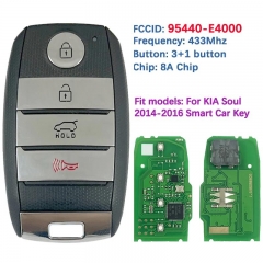 Aftermarket 4 Button Smart Key Keyless Go Remote Control 8A Chip 433Mhz 95440-E4000 CQ0FN00100 For KIA Soul 2014-2016