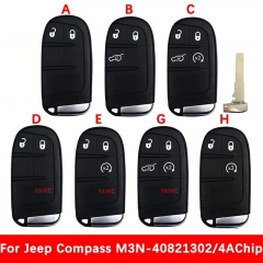 Aftermarket 2/3/4/5 Button Key For Jeep Compass Smart Remote With 433mhz 4A Chip Keyless Entry SIP22 Blade M3N-40821302