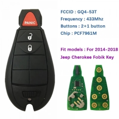 Original 3 Button Smart Key Control For Jeep Cherokee 2014-2018 Fobik Key PCF7961M Chip Frequency 433Mhz