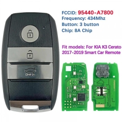 Aftermarket 3 Button Smart Key Keyless Remote Control 8A Chip 433MHz FCC 95440-A7800 For KIA K3 2017-2019