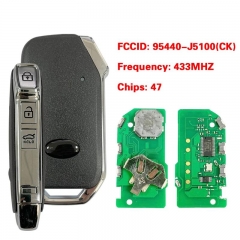 Aftermarket 3 Button Smart Key For KIA Stinger 2018 Keyless Remote Control 433MHZ 47 Chip FCCID 95440-J5100(CK)