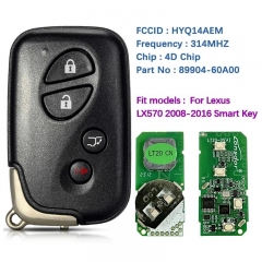 Aftermarekt 4 Button Smart Key For Lexus LX570 2008-2016 Model PN 89904-60A00 HYQ14AEM GNE 6601 314Mhz