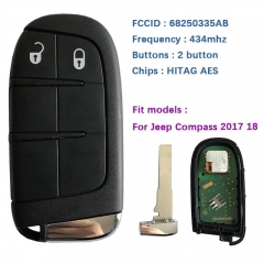 Original 2 Buttons Smart Remote Key For Jeep Compass 433mhz 4A Chip Keyless Entry SIP22 Blade FCCID M3N-40821302