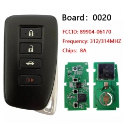 Aftermarket 4 Button Key Remote 312/314Mhz 8A Chip PN 89904-06170 HYQ14FBA G Board 0020 For Lexus ES GS 2013-2018