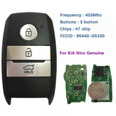 Original 3 Button Smart Key Genuine Remote Frequency 433MHz FCCID Number 95440-G5100 47 Chip For KIA Niro 2016