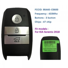 Aftermarket 3 Buttons Genuine Replacement Smart Key Frequency 433MHz 95440-C5600 HITAG2 /47 Chip For KIA Sorento 2018