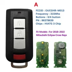 Aftermarket 3/4 Button Smart Key PN 8637B639 OUCGHR-M013 315MHZ 47 Chip For Mitsubishi Mirage Eclipse Cross 2018-2022