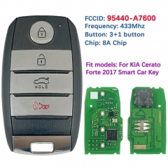 Aftermarket 4 Button Smart Keyless Remote Fob 433MHz 8A Chip DST128 FCC 95440-A7600 For KIA Cerato 2016