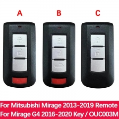 Smart Remote Key For Mitsubishi Mirage 2013 - 2019 Mirage G4 2016-2020 Model With FCCID OUC003M ID47 Chip 315MHz FSK