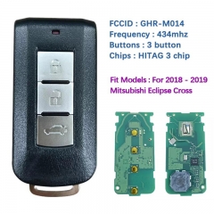 Aftermarket 3 Button Smart Key Remote FCCID GHR-M014 Frequency 434MHz 47 Chip For Mitsubishi Eclipse Cross 2018-2019