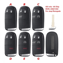 Original Smart Key For Jeep Renegade Compass Remote Control 433mhz 4A Chip Keyless Entry SIP22 Blade M3N-40821302