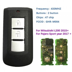 Original 2 Button Smart Key 433Mhz For Mitsubishi L200 Montero Pajero Sport GHR-M004 (Shell) GHR-M003(Board) NCF2952X