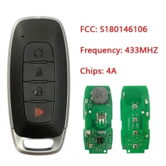 Aftermarket 4 Button Smart Key For Juke Qashqai Micra Note E-power Remote Control FCC S180146106 433MHZ 4A Chip