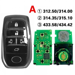 Aftermarket Smart Key Remote 8A chip P4:A9 312.50-434.42 BK1EW 231451-0120 61E068-0010 For Toyota Alphard Vellfire