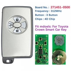 Aftermarket 3 Button Smart Key For Toyota Corolla Auris RAV4 Remote P1 94 4D-67 Chip 312MHz 271451-0500 Keyless Go