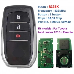 Aftermarket 3 Button Smart Key Remote BJ2EK P1 A8 DST-AES Chip 433MHz 89904-60M40 For Toyola Land Cruiser 2016+