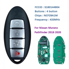 4 Button Smart Remote Key Fob With 433.92MHz 4AChip S180144904 KR5TXN7 PN285E3-9UF5B For Murano Pathfinder 2019-2020