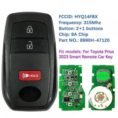 Aftermarket 2+1 Button Smart Keyless Remote Key 315Mhz 8A Chip 8990H-47120 FCCID HYQ14FBX For Toyota Prius 2023