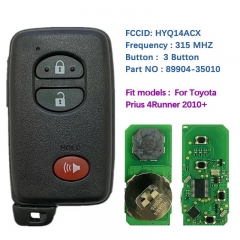 Aftermarket 3 Button Smart Key For Toyota Prius 4Runner 2010+ Remotes HYQ14ACX 5290 315MHz 89904-35010 Keyless Go