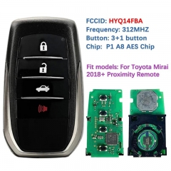 Aftermarket 4 ButtonProximity Remote Key Fob For Toyota Mirai 2016+ With PN 89904-62020 FCC HYQ14FBA 312Mhz