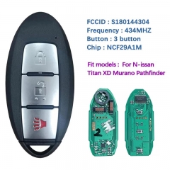 Aftermarket 3 Button Remote Car Key FSK 433.92Mhz PCF7945M 4A Chip S180144304 For Titan XD Murano Pathfinder