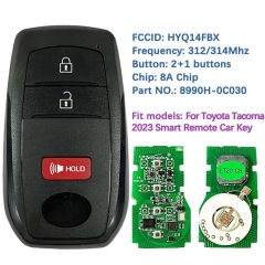 Aftermarket 3 Buttons Smart Keyless Key 8A Chip 315Mhz 8990H-0C030 HYQ14FBX For Toyota Sequoia Tacoma 2023-2024