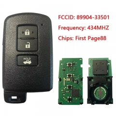 Aftermarket 3 Button Smart Key For Toyota Auris Rav 4 434MHz First Page88 Model BA9EQ Part No 89904-33501 Keyless Go