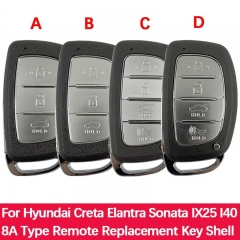 Aftermarket 3 Button Key House Suitable For Hyundai Creta Elantra Sonata IX25 I40 8A Type Remote Replacement Key Shell