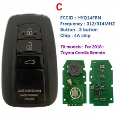 Aftermarket 2/3/4 Button Smart Key For Toyota Corolla Remote 312/314 MHZ 4A Chip HYQ14FBN For Brazil Market 8990H-12010