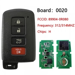 Aftermarket 4 Button 312Mhz Smart Key For Toyota RAV4 2013-2018 PN 89904-0R080 HYQ14FBA 0020 Keyless Go