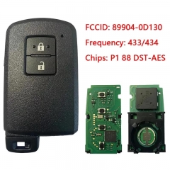 Aftermarket 2 Button Key For Toyota Yaris Auris Smart Remote BA7EQ P1 88 DST-AES Chip 433MHz 89904-0D130 Keyless Go