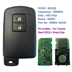 Aftermarket 2 Button Smart Key For Toyota Rav4 2013+ BA1EQ P1 88 DST-AES Chip 433MHz 89904-42130 Keyless Go