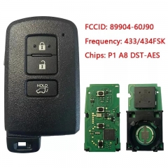 Aftermarket 3 Button For Toyota Highlander Smart Key 434mhz FCCID BH1EW TOKAI RIKA Keyless Part No 89904-60J90