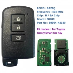 Aftermarket 3Buttons Smart Key For Toyota Rav4 BA2EQ P1 88 DST-AES Chip 433MHz 89904-42180 89904-42321 Keyless Go