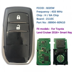 Aftermarket 2 Button Smart Key For Toyota Land Cruiser BJ2EW PAGE1 A8 DST-AES Chip 433MHz With Keyless Go 89904-60N10